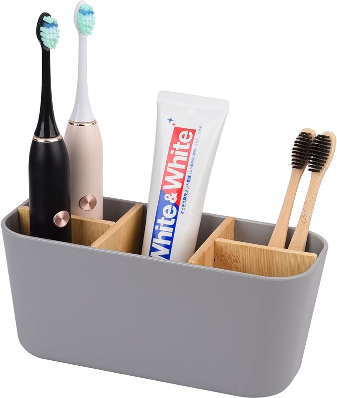 Toothbrush Holders Electric Tooth Brush and Toothpaste Organizer, 5 Slots by Heagoale