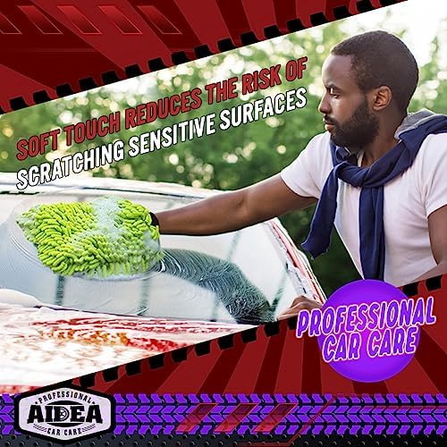AIDEA Car Wash Mitt Microfiber, Car Wash Brush, 7.12''X10.14'' - Image 4