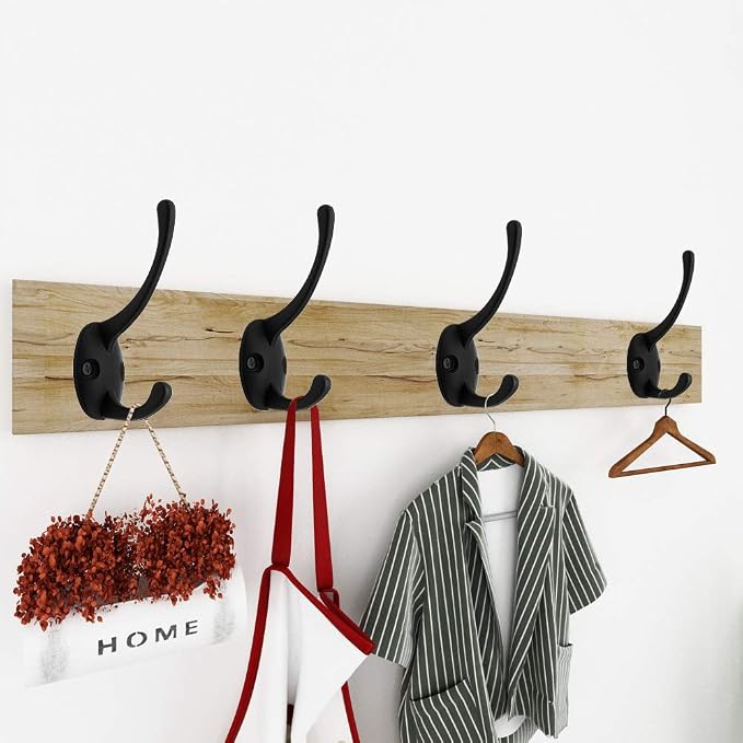 IBosins 12 Pack Black Double Coat Hooks Wall Mounted - Image 7