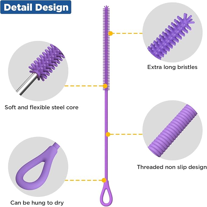 YOTIME Silicone Straw Cleaner Brush - Image 3