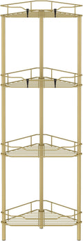 HuggieGems Metal Floor Standing Corner Shower Caddy, 4 Tier by HuggieGems