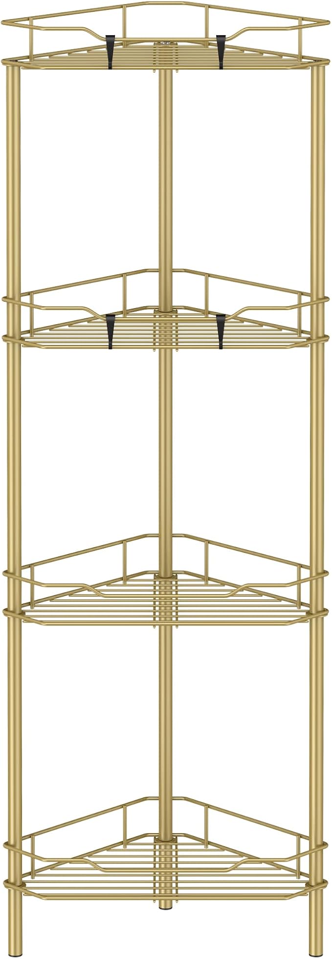 HuggieGems Metal Floor Standing Corner Shower Caddy, 4 Tier by HuggieGems