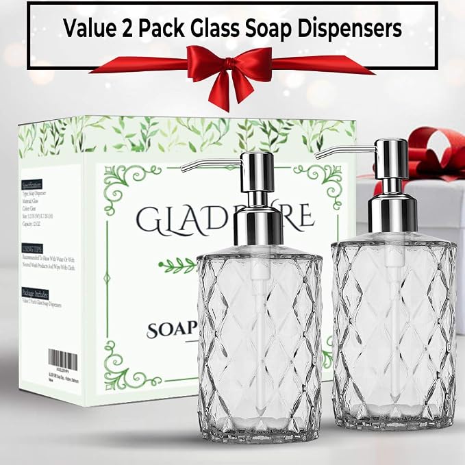 Soap Dispenser, 2 Pack, 12 Oz, 304 Rust Proof Stainless Steel Pump, - Image 7