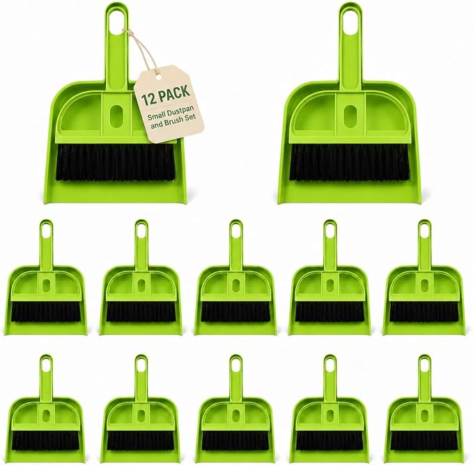 Healifty 12 Pack Mini Broom and Dustpan Set by Healifty