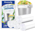 Hommaly 6-7 Gallon 180 pcs Clear Trash Bags Strong Clear Garbage Bags, Bathroom by HOMMALY