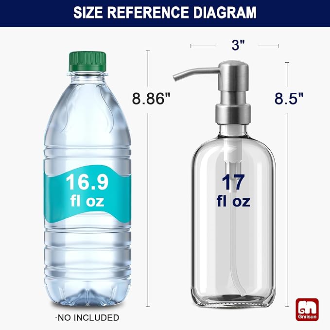 GMISUN Glass Soap Dispenser - Image 2