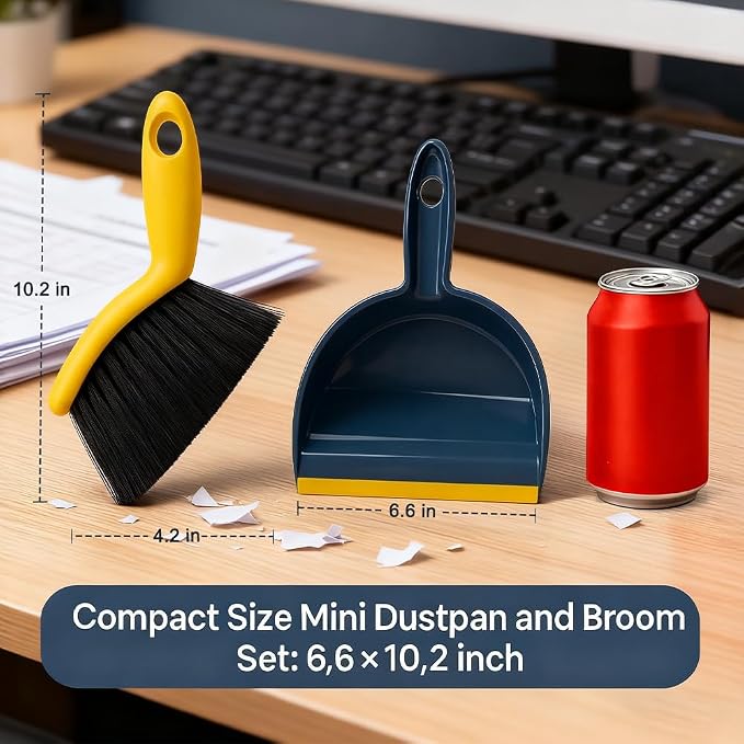 Dustpan and Broom Set Small – Mini Handheld Dustpan and Brush Combo - Image 2