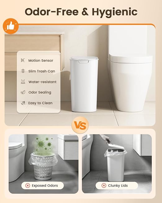 TIPGO 5 Gallon Automatic Bathroom Trash Can - Image 7