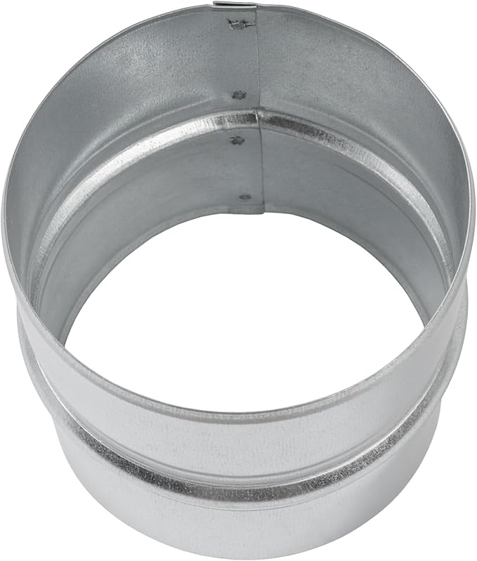 Vent Systems 4'' Inch Galvanized Steel Duct Connector - Round Ventilation Duct Extension - Metal Vent Coupler - Metal Hose Coupling - Galvanised Pipe Connector - Dryer Vent Connector