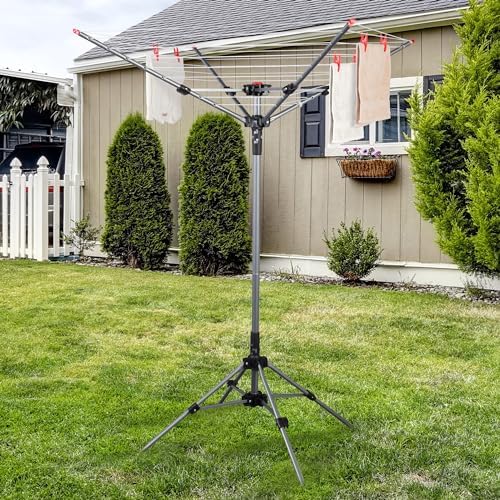 STO STO Portable Umbrella Clothesline, 82 Feet Rotary Drying Rack - Image 2