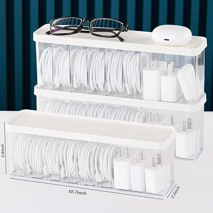 Charger Cable Cord Storage Organizer Box - Image 2
