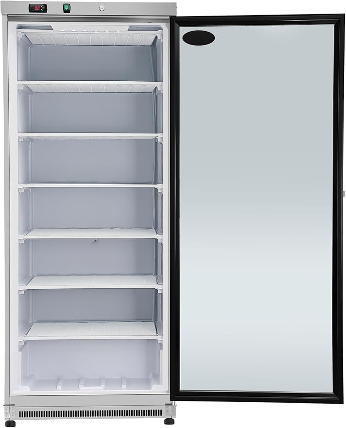 KoolMore 21 Cu. Ft. Commercial Freezer with Glass Door in White - Manual Defrost (KM-FMD20WGD)