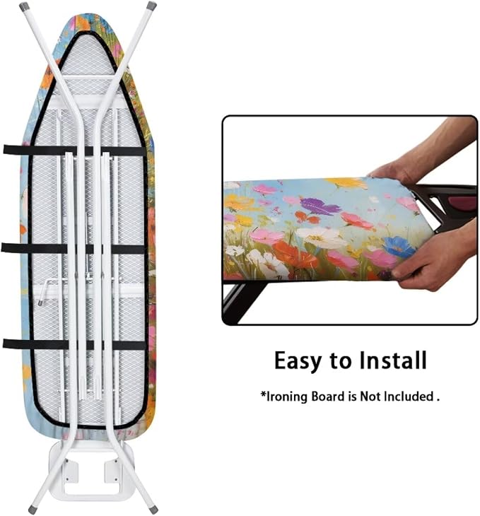 Flower Butterfly Ironing Board Cover and Pad Heat Reflective Stain Resistant - Image 4