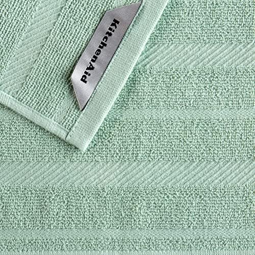 KitchenAid Albany Dishcloth 8 Pack Set, Pistachio/White - Image 3