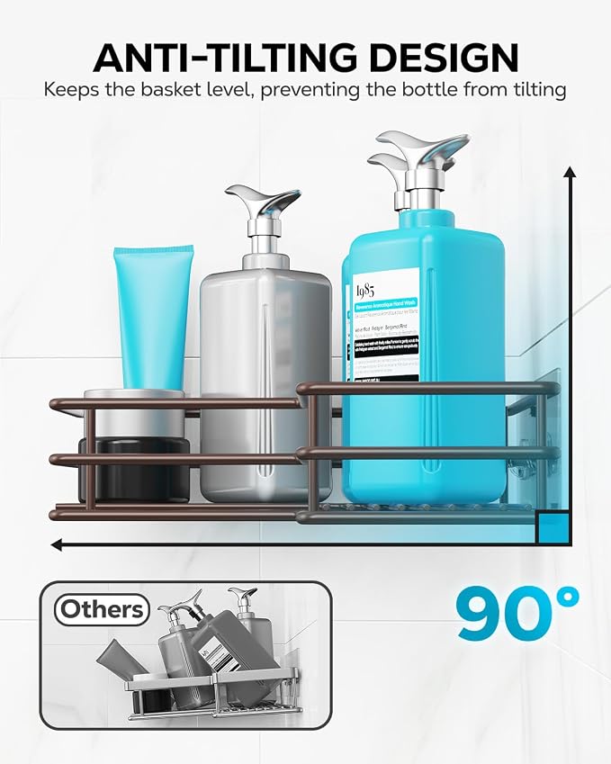 Nieifi Corner Shower Shelves, Adhesive Shower Caddy, Bathroom Organization - Image 6