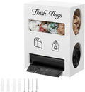 2 in 1 Trash Bag Dispenser, Double Wall Mounted, Wood Trash Bag Holder by Liuceny