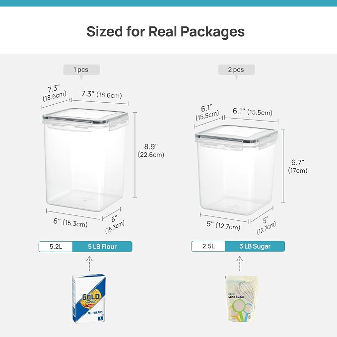 Vtopmart 3 PCS Flour and Sugar Storage Container Sets - Image 2