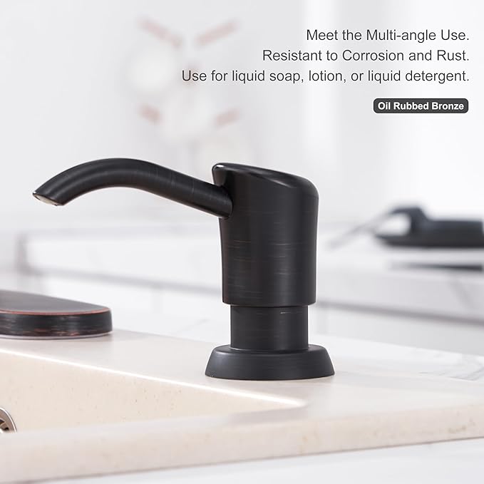 GAGALIFE Kitchen Sink Soap Dispenser Pump, 17 oz Bottle, Oil Rubbed Bronze | - Image 4