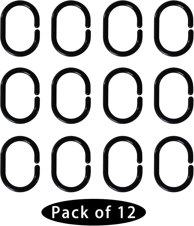Plastic Shower Curtain Hooks C Shape Shower Curtain Rings - Image 5