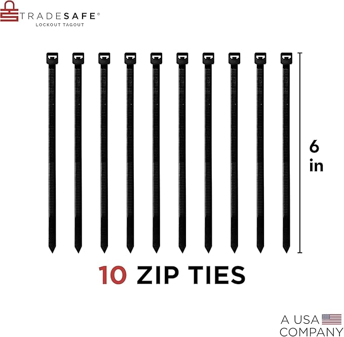 TRADESAFE Lockout Tagout Tags - 10 Danger Do Not Operate Tags with 10 Zip Ties, Premium 32 mil Vinyl, OSHA Compliant Loto Tags for Lock Out Tag Out, Out of Service, Electrical Equipment Repair