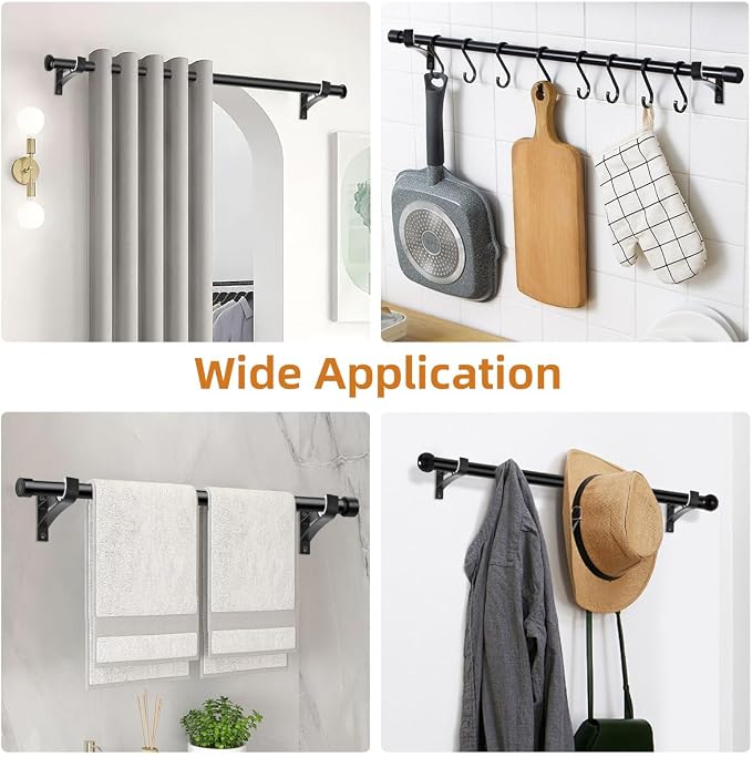 KOLAKO Curtain Rod Bracket, 12 Pack Heavy Duty Holders, Drapery Rod Support - Image 7
