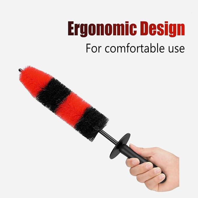 Fitosy Wheel Rim Brush, Soft Bristle Long Car Tire Washing Tool - Image 5