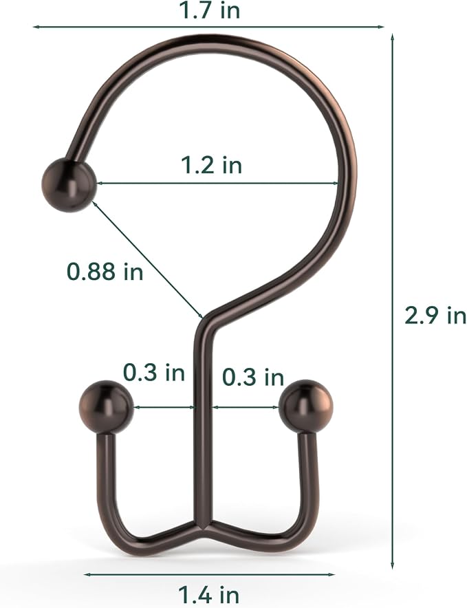 24 Pcs Shower Curtain Hooks, Goowin Shower Curtain Rings, Durable Rust Proof - Image 4