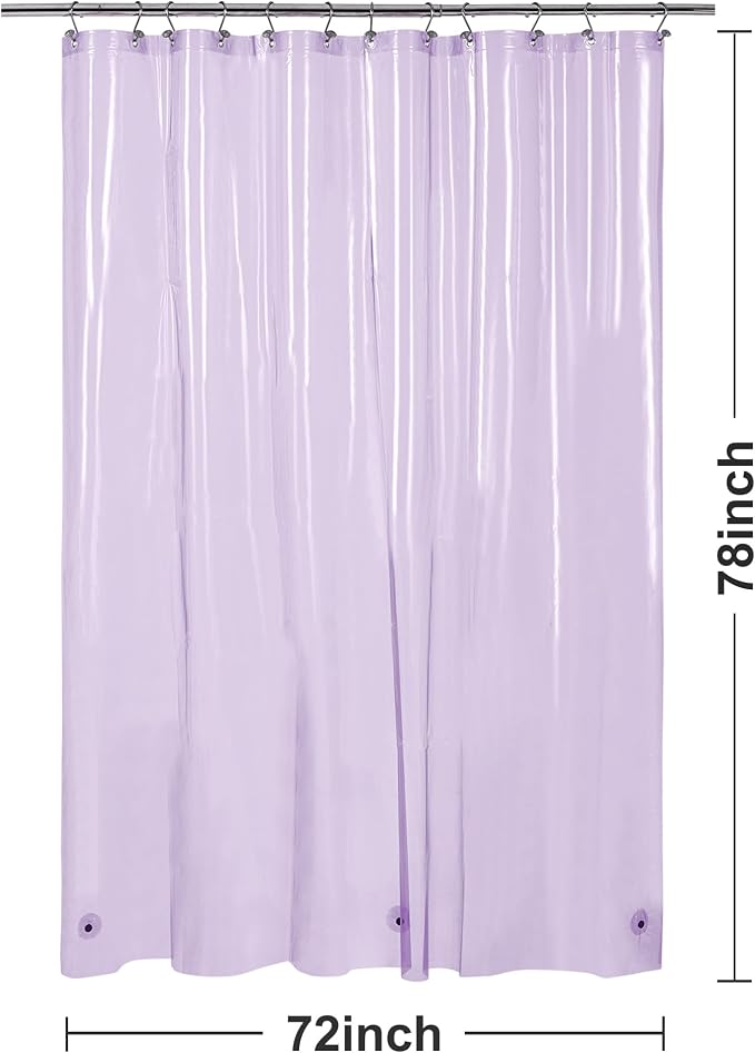 Barossa Design Clear Lavender Long Shower Curtain Liner 78" Height - Image 7
