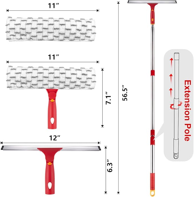 Squeegee for Window Cleaning, Extendable Window Cleaner for Car, Sliding Door - Image 2