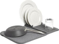 Umbra Udry Dish Drying Rack, Folding Dish Drainer Mat, Dark Grey | Absorbent by Umbra