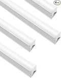 LightingWill LED T5 Integrated Fixture 3FT, Daylight White 6000-6500K, 14W, Linkable Shop Light and Under Cabinet Light, Corded Electric with Built-in ON/Off Switch, 4 Pack
