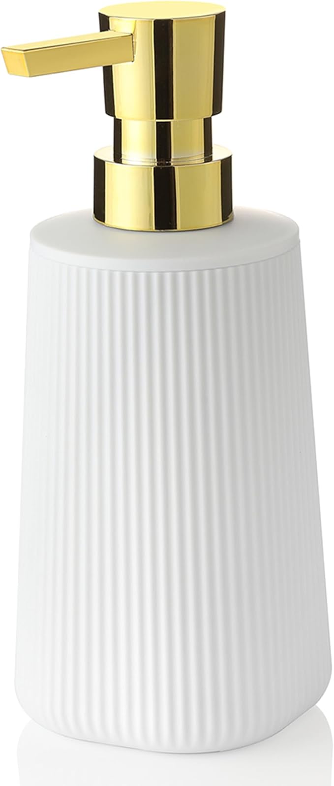 YAUKPH Small Soap Dispenser for Bathroom and Kitchen Matte White and Gold | by KellyHome