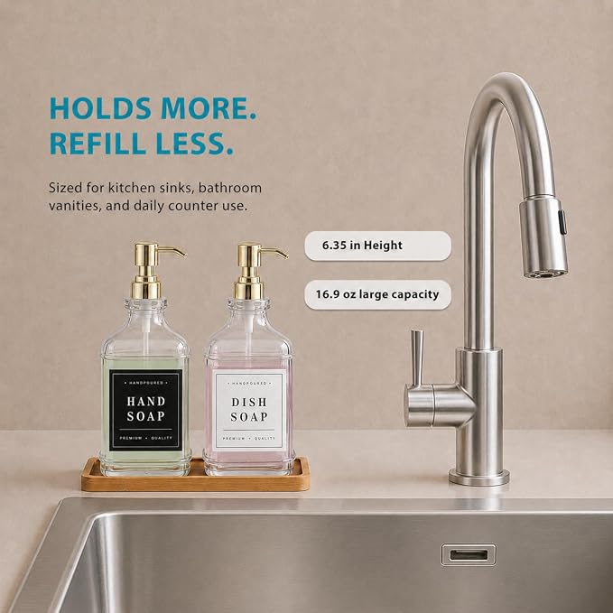 Kitchen Glass Soap Dispenser Set - Image 6
