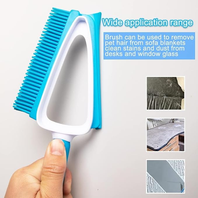 Pet Hair Rubber Brush with Mini Dustpan – Double Sided, Soft Rubber - Image 8