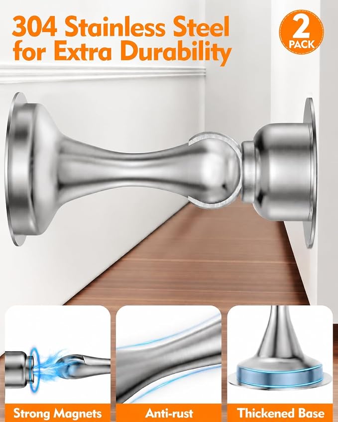 Door Stoppers Magnetic Door Catch Door Stop Holder Doorstop Keep Door Open | - Image 3
