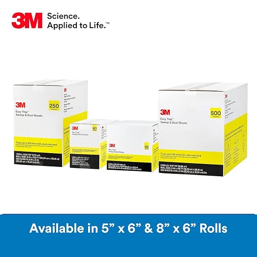 3M Easy Trap Sweep and Dust Sheets, 1 Roll, 250 8" x 6" Sheets | Disposable - Image 7
