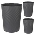 Plastic Small Bathroom Trash Can Wastebasket Garbage Can, Dark Grey, 3 Pack | by UUJOLY
