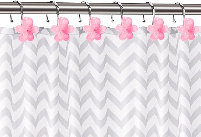 Flower Decorative Shower Curtain Hooks, Glow in The Dark - Image 3