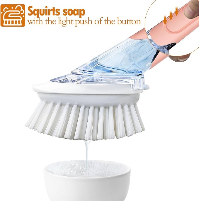 RIMAY Soap Dispensing Dish Brush Dish Scrubber - Image 2