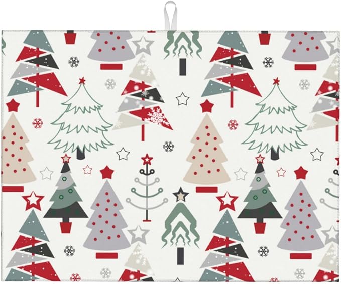 Beautiful Christmas Tree Dish Drying Mat by indokyeyqaz