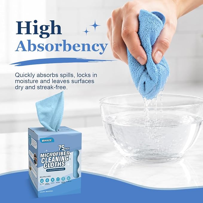 UNIMADE Microfiber Cleaning Cloth, 75 Sheets Microfiber Towels - Image 3