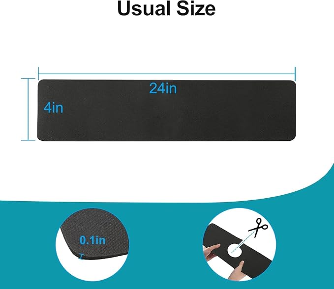 Customizable Kitchen Sink Faucet Mat: 24" Lx4 W Absorbent Splash Guard | - Image 2