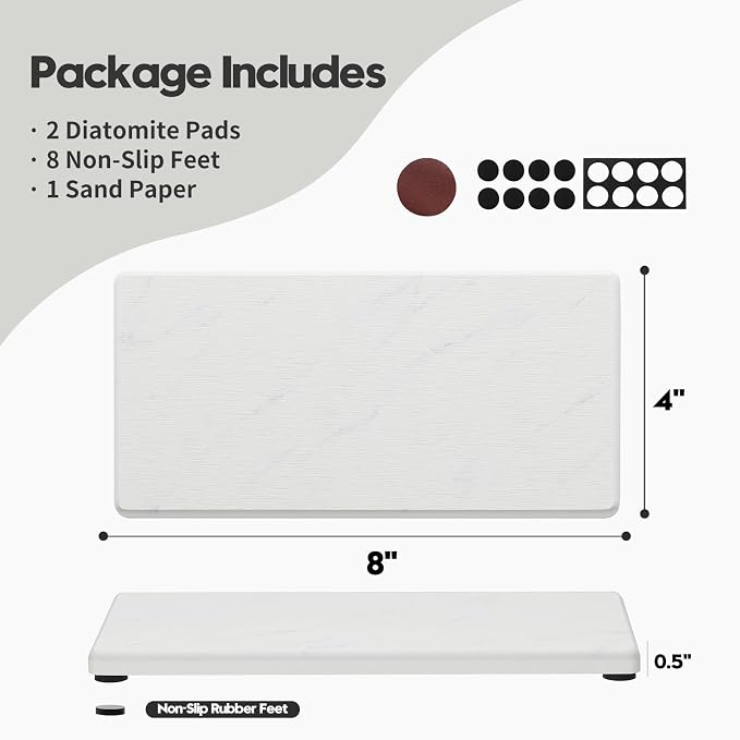 2PCS Diatomite Marble Stone Drying Mat - Image 4