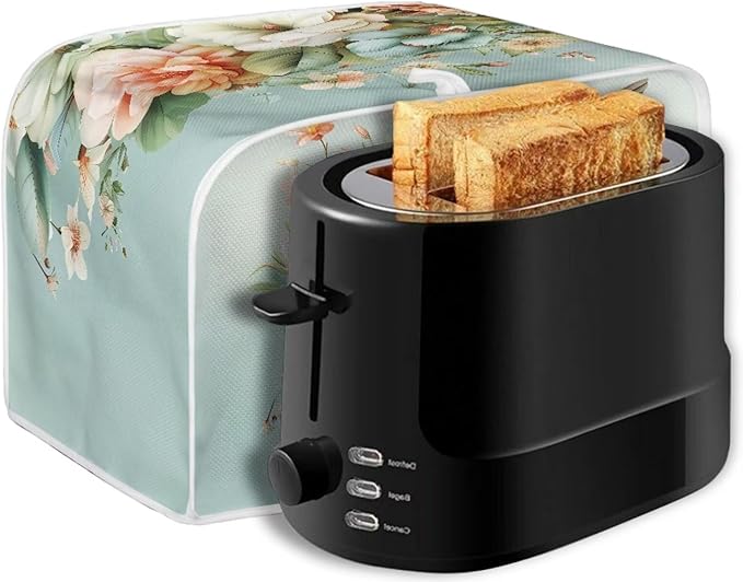 Hummingbird Flower Print 4 Slice Toaster Cover Appliance Dust-proof Bread Maker Cover Kitchen Accessories Decor