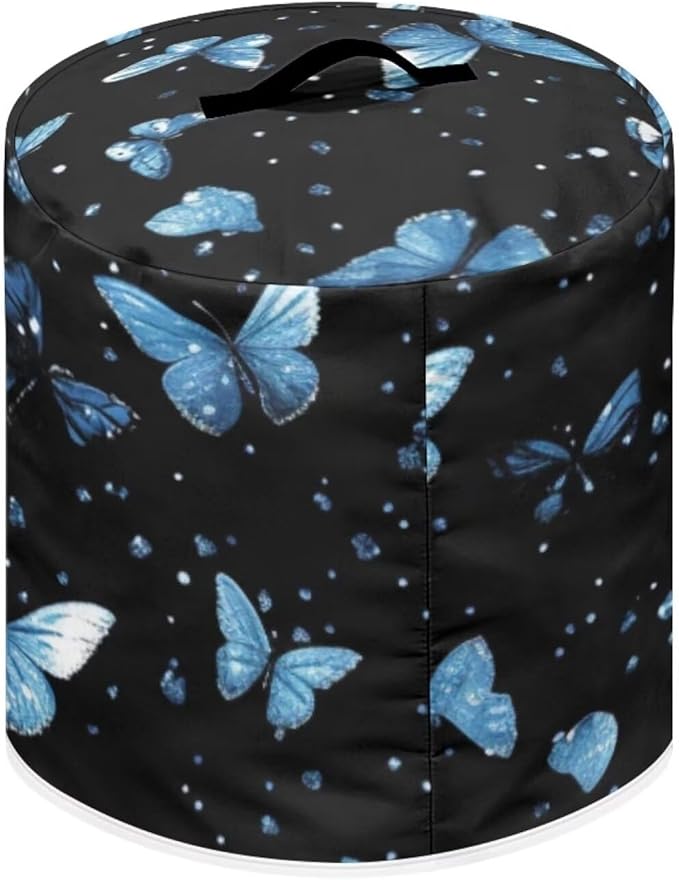 Blue Butterfly Fryer Dust Covers for 3Qt Instant Pot Christmas Small Appliance Covers Hand Washable Dust Resistant Gifts for Kitchen Decor Living Room Slow Cooker Cover M