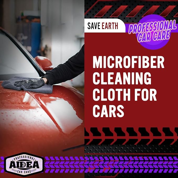 AIDEA Microfiber Cleaning Cloth Grey 10PK, Microfiber Towels 12"×12" | Premium - Image 4