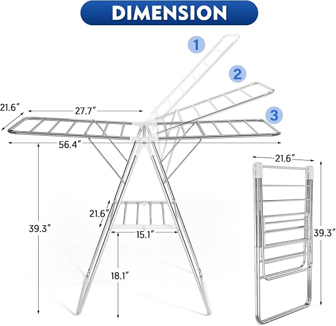 Large Stainless Steel Clothes Drying Rack | Drying Rack Clothing - Image 3