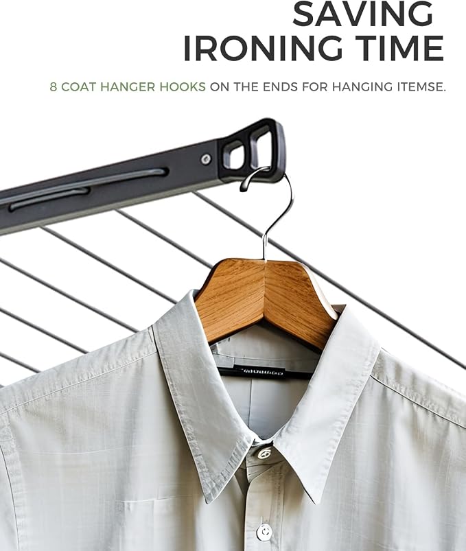 46ft Outdoor Clothesline Drying Rack, Heavy Duty Freestanding Laundry Rack - Image 4