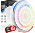 6" Bathroom Exhaust Fan with Light, 10 RGB Lights Upgraded 2 Way 6 Speed Bathroom Fan with Light & Remote DC Motor 3000 RPM Energy Saving Household Ventilation Fans for Attic Basement Garage P208A2