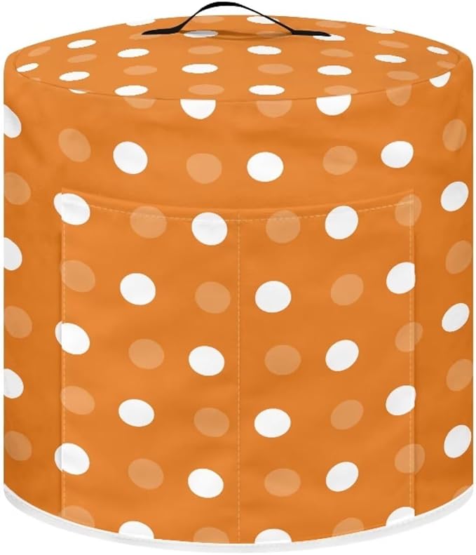 Dust Cover for 8 Quart Pressure Cooker Air Fryer Rice Cooker Small Appliance Covers, Washable Air Fryer Dust Cover for Kitchen Counter- Orange Polka Dot